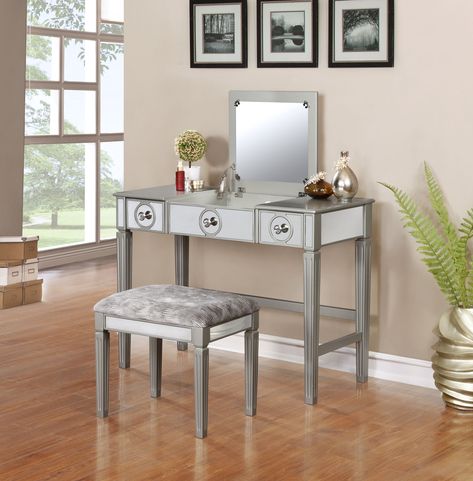 Silver Vanity Set, Brain Puzzle, Bedroom Vanity Set, Mirrored Vanity Table, Silver Vanity, Dresser Table, Folding Mirror, Vanity Dresser, Wooden Vanity