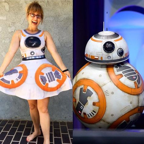 BB-8 Custom Short Dress Bb8 Diy, Disney Halloween Costumes Diy, Bb8 Costume, Diy Costumes Women, Photo Star, Star Wars Halloween, Star Wars Diy, Star Wars Wedding, Disney Halloween Costumes