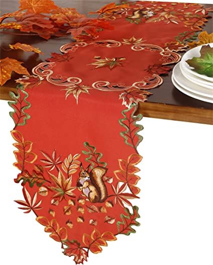 Amazon.com: GRANDDECO Fall Thanksgiving Day Table Runner 13X54 with Maple Leaves for Autumn Family Dinner Home Kitchen Decoration Christmas & Gathering (Table Runner 13X54, Style 2 - Red) : Home & Kitchen Dinner Home, Thanksgiving Table Runner, Gathering Table, Harvest Table, Christmas Gathering, Table Runner And Placemats, Maple Leaves, Kitchen Decoration, Fall Holidays