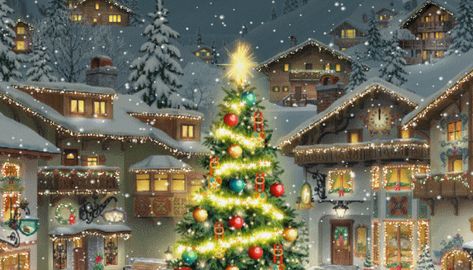 Merry Christmas Gif, Outdoor Christmas Tree, Christmas Blessings, Animated Christmas, Beautiful Christmas Trees, Christmas Gif, Backgrounds Phone Wallpapers, Christmas Banners, Beautiful Gif