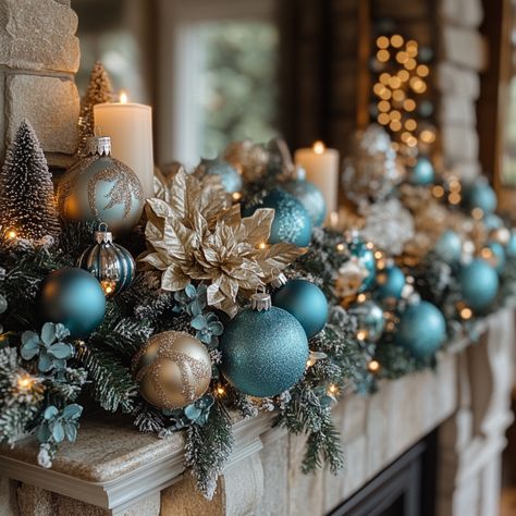 12 Teal Christmas Decor Ideas - Teal Christmas Decor Ideas, Teal Christmas Ornaments, Teal And Gold Christmas Decor, Orange And Teal Christmas Tree, Tiffany Christmas Decorations, Christmas Table Settings Blue, Teal And Red Christmas Decor, Teal And Gold Christmas Tree, Green And Blue Christmas Tree