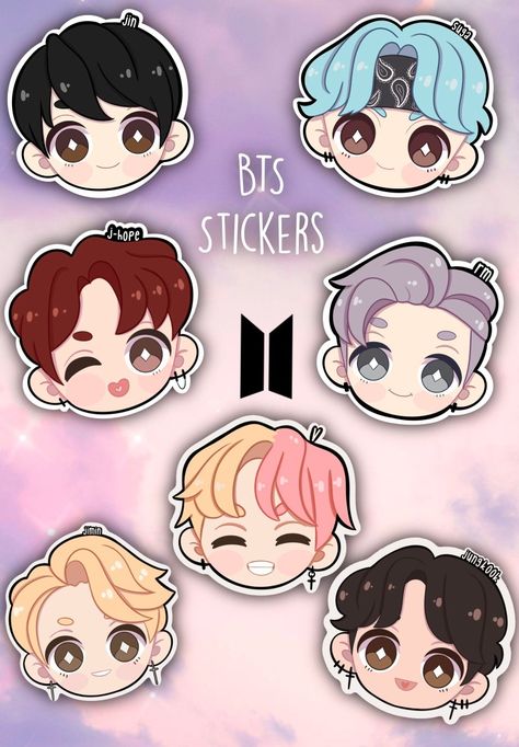 Bt 21 Stickers Printable, Bts Stickers Printable Aesthetic, Stickers Anime Imprimibles, Stray Kids Stickers, Bt21 Stickers, Stickers Bts, Chibi Bts, Bts Cake, Frozen Fan Art