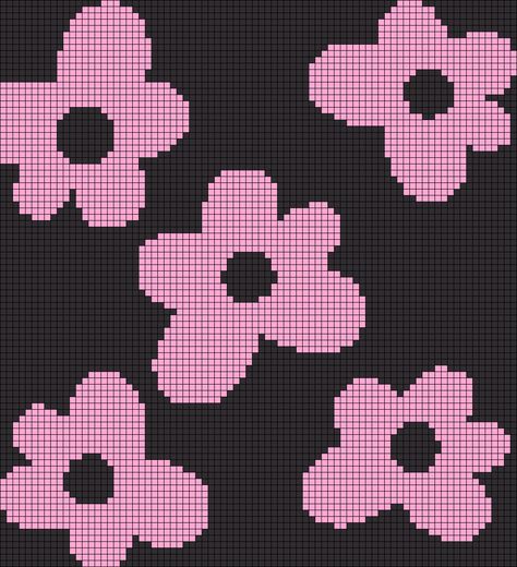 Alpha pattern #96363 variation #176583 | BraceletBook Crochet Flower Pixel, Flower Grid Pattern Crochet, Crochet Flower Patterns Pixel, Crochet Tapestry Flower, Tapestry Crochet Flower, Crochet Flower Pixel Pattern, Flower Grid Pattern, Star Alpha Pattern, Crochet Tapestry Pattern Free Charts