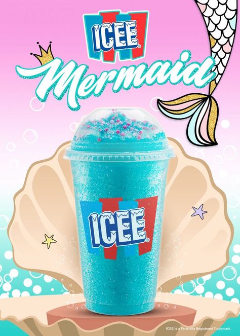 Dive Into Summer with Refreshing Mermaid and Watermelon Lemonade ICEEs | RestaurantNews.com Icee Slushie Aesthetic, Slushie Aesthetic, Icee Slushie, Candy Store Design, Glow In Dark Party, Summer Flavors, Slush Puppy, Watermelon And Lemon, Nitro Cold Brew