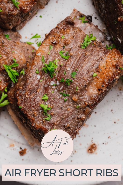 Short Ribs In The Air Fryer, Airfryer Beef Short Ribs, Boneless Chuck Short Ribs, Beef Short Ribs In Air Fryer, Airfryer Short Ribs, Boneless Beef Short Ribs Air Fryer, Beef Short Rib Recipes Air Fryer, Boneless Beef Ribs In Air Fryer, Air Fryer Short Ribs Recipe