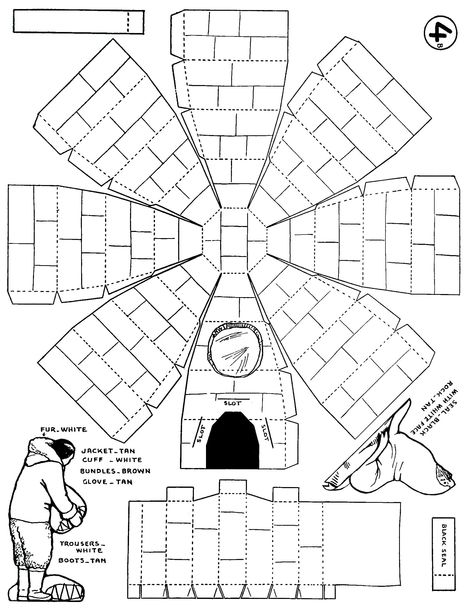 Inuit Diorama - Igloo 4 | Woo! Jr. Kids Activities Inuit Diorama, Inuit Craft, Igloo Template, Arctic Activities, Igloo Craft, Urs Polar, Inuit People, Inuit Art, Arctic Animals