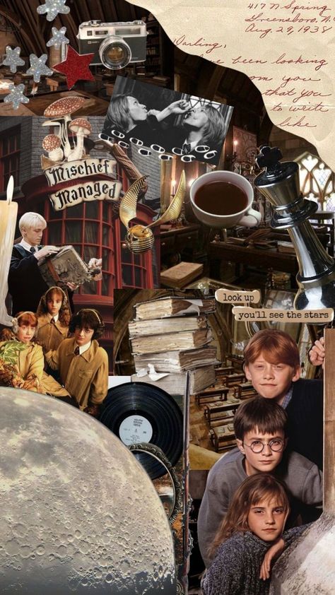 Harry Potter Cute Wallpaper, Harry Potter Shuffle, Harry Potter Wallpaper Harry Potter Wallpaper Aesthetic, Harry Potter Aesthetic Collage, Movie Collage Wallpaper, Movies Aesthetic Wallpaper, Hogwarts Moodboard, Hogwarts Collage, Movie Wallpapers Aesthetic