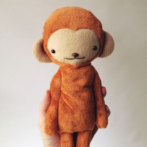 Monkey Plush Sewing Pattern, Monkey Soft Toy, Monkey Plush Pattern, Monkey Plushies, Kawaii Monkey, Plushies Diy, Plush Craft, Stuffed Monkey, Octopus Stuffed Animal