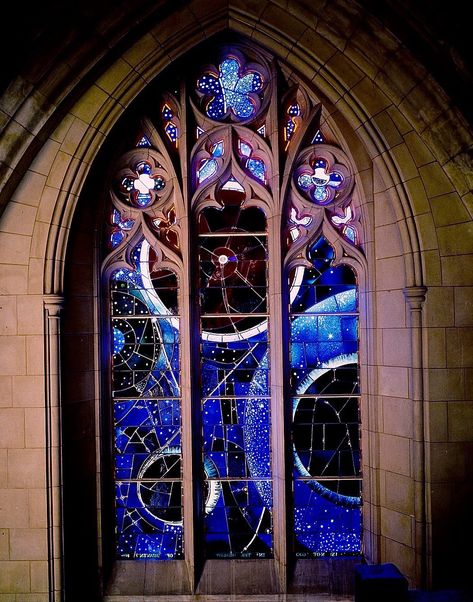 Space Window, Washington National Cathedral, National Cathedral, Cathedral Windows, Atlas Obscura, Sacred Architecture, Glass Artwork, Stained Glass Window, Stained Glass Art