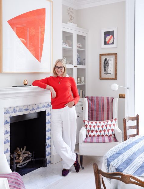 Cath Kidston's west London house has a clever approach to colour and print | House & Garden Cath Kidston Home, French Dining Tables, House Pics, Homes Around The World, Ellsworth Kelly, House Color Palettes, Gorgeous Interiors, London House, House Color