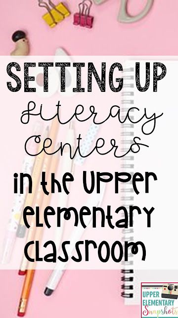 Find out how to set up literacy centers in your upper elementary classroom, as part of your reading program in this post by The Teacher Next Door. Upper Elementary Reading, Reading Stations, 5th Grade Reading, 4th Grade Classroom, 4th Grade Reading, 3rd Grade Classroom, Upper Elementary Classroom, Elementary Ela, 3rd Grade Reading