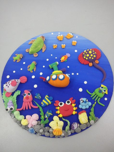 Clay Modelling Ideas For Competition, Clay Projects Kids, Dry Clay Art, Fish Clay, Clay Activity, Clay Art For Kids, Clay Air Dry, Clay Crafts For Kids, Kids Clay