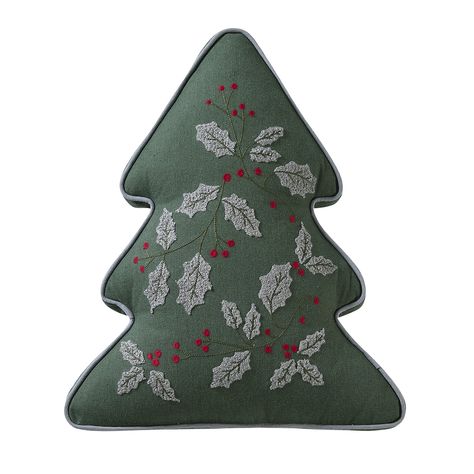 My Texas House Blakeley 18" x 15" Green Tree Holiday Decorative Pillow - Walmart.com Round Decorative Pillows, My Texas House, Holiday Pillow, Christmas Tree Pillow, Texas House, Embroidered Leaves, Tree Pillow, Bed Couch, Holiday Pillows