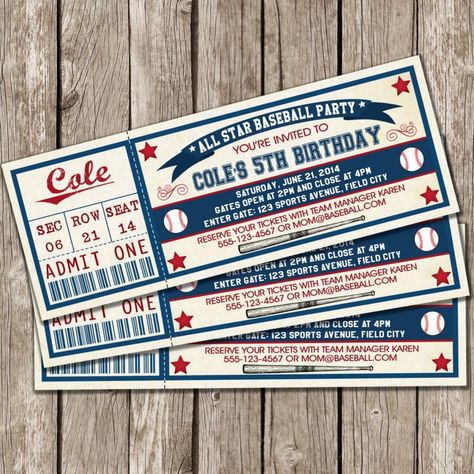 baseball ticket template Baseball Ticket Invitation, Baseball Birthday Party Invitations, Baseball Tickets, Baseball Baby Shower Invitations, Baseball Birthday Invitations, Baseball Invitations, Baseball Ticket, Baseball Birthday Party, Baseball Party