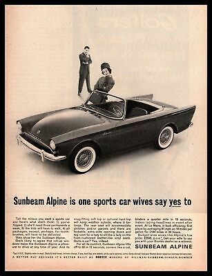 Muscle Car Ads, Car Print Ads, Sunbeam Tiger, Sunbeam Alpine, British Car, Vintage Auto, Retro Ads, Classic Sports Cars, Sports Sedan