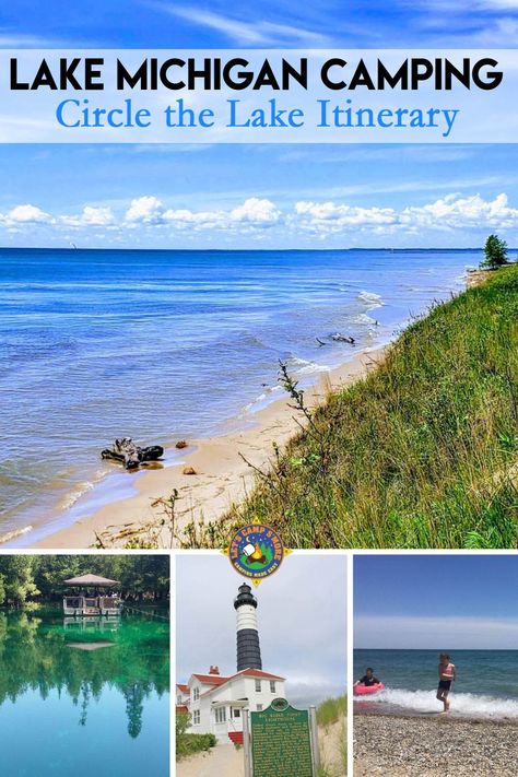 Lake Michigan Circle Tour Itinerary, Lake Michigan Circle Tour, Michigan Campgrounds, Backpack Trip, Indiana Dunes State Park, Michigan Camping, Indiana Dunes National Park, Rv Trips, Vacation 2024