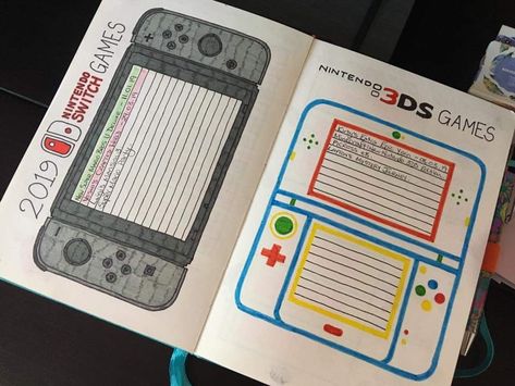 Video Game Journal Ideas, Bullet Journal Video Games, Gaming Journal Ideas, Bujo Movies, Gaming Journal, Game Journal, Bullet Journal Spread Ideas, Bullet Journaling Ideas, Journal Spread Ideas