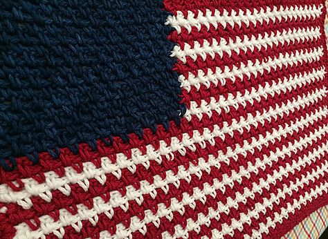 12 Fast and Fun Patriotic Crochet Patterns for 4th of July Patriotic Crochet Patterns, Patriotic Crochet, Placement Pattern, Blue Crochet Blanket, American Flag Blanket, Crochet Ripple Afghan, Small American Flags, C2c Crochet Pattern Free, Crochet Placemats