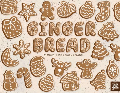 Christmas Cookies Clip Art. Hand Drawn Gingerbread - Etsy Latvia Hand Drawn Gingerbread House, Christmas Gingerbread Drawing, Gingerbread Cookie Drawing, Christmas Cookie Drawing, Christmas Cookie Illustration, Gingerbread Cookies Drawing, Christmas Cookies Drawing, Gingerbread Doodle, Gingerbread Drawing