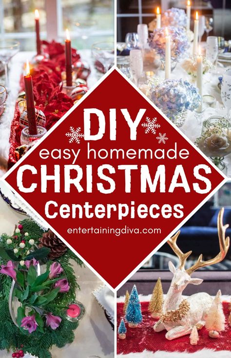 Diy Christmas Centerpiece Ideas, Christmas Centerpieces Cheap, Poinsettia Centerpiece, Diy Christmas Centerpiece, Christmas Centerpiece Ideas, Christmas Appetizers Party, Festive Centerpieces, Table Decorating, Christmas Entertaining