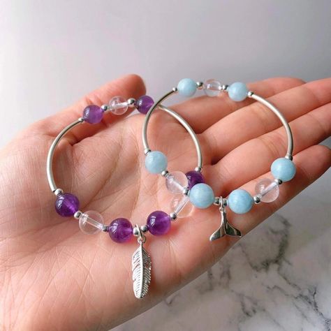 This Bracelet is made with powerful crystals for protection, natural 7mm High-Grade Aquamarine with White Quartz, and 925 Sterling Silver Beads / Charms. It is strung on non-fray, latex-free, stretch cording, and the knot is fused and hidden. Your Bracelet will be made with positive intentions, cleansed, and charged prior to packaging. ❤️ Crystals For Protection, Powerful Crystals, Positive Intentions, Tube Bracelet, Handmade Crystal Jewelry, Sterling Silver Bead Bracelet, Amethyst Healing, Crystal Healing Bracelets, Silver Bead Bracelet