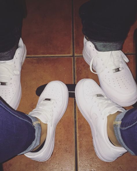 Nike Air Force 1 Matching Air Force Ones Couples, Couple Air Force 1, Nike Air Force 1 Couple Goals, Matching Couple Shoes, Matching Shoes For Couples, Couple Shoes Matching, Couple Sneakers, Air Force Shoes, Couple Shoes