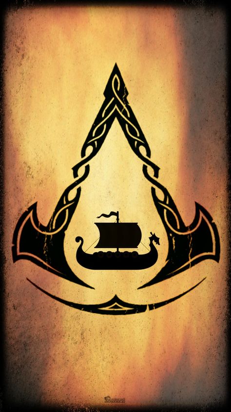 Till Valhalla Tattoo, Vikings Ship, Valhalla Art, Ancient Viking Art, Assassins Creed Tattoo, Valhalla Tattoo, Assassins Creed Valhalla, Assassin's Creed Wallpaper, Arte Viking