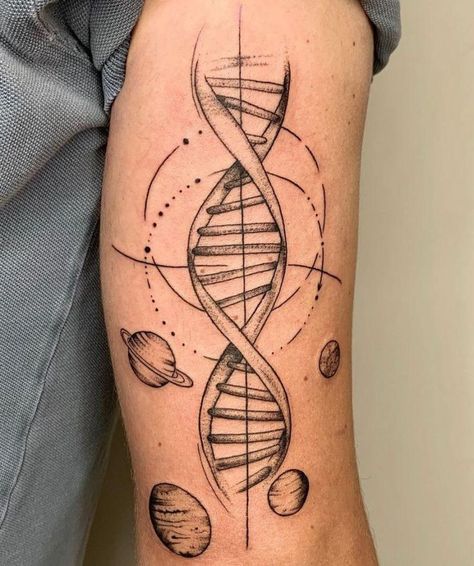 Tattoos On The Shoulder, Helix Shape, Dna Tattoo, Tatuagem Masculina Pequena, Tattoo For Boyfriend, Earth Tattoo, Bts Tattoos, Photographic Projects, Simplistic Tattoos