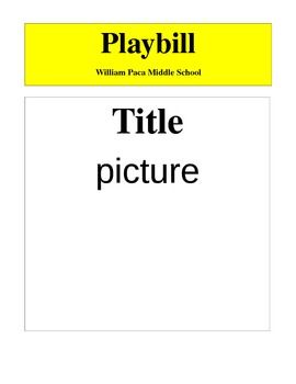 Blank sample of exactly what a playbill should look like.  After students complete their playbill outline (sold separately) they can use this to create their actual playbill. Playbill Template, Theater Crafts, Theatre Crafts, Broadway Theme, Theatre Classroom, Broadway Party, Broadway Playbills, Teaching Drama, Beauty And The Beast Party