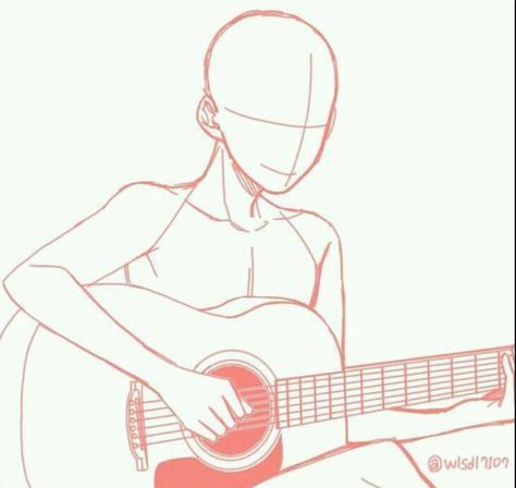 Drawing Ideas Easy For Teens, Movement Drawing, Orca Tattoo, Anime Body, Hamsa Tattoo, Playing The Guitar, Pencil Drawings Easy, Poses References, Anime Drawings Tutorials