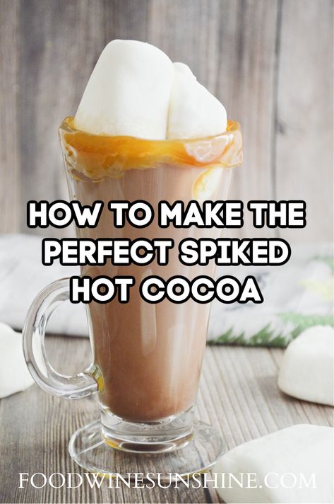 Hot Cocoa Recipes, Spiked Hot Cocoa, Infused Recipes, Boozy Hot Chocolate, Wine Cocktail Recipes, Spiked Hot Chocolate, Hot Cocoa Recipe, Cocoa Recipes, Hot Chocolate Mix