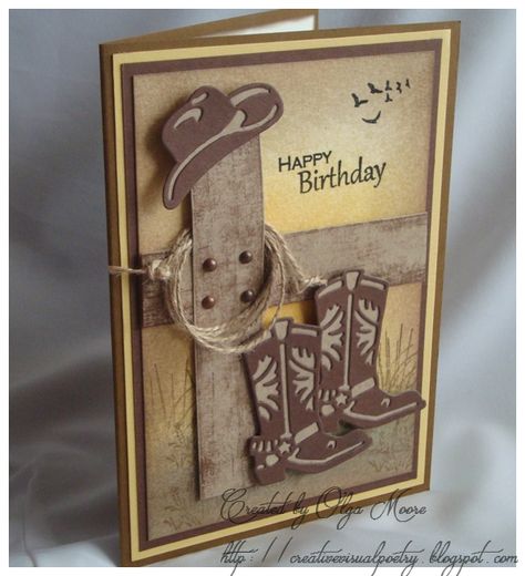 Cowboy Cards Western Theme, Western Birthday Cards Diy, Western Cards Handmade, Cowboy Birthday Card, Western Birthday Card, Cowboy Cards, Western Cards, Cricut Birthday Cards, Wild West Birthday