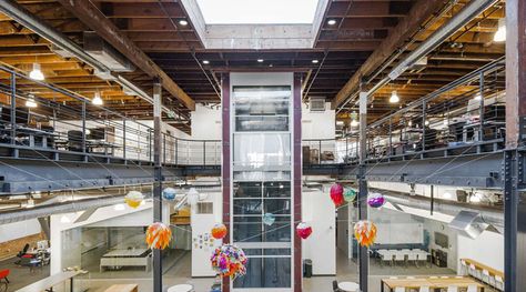 Pinterest headquarters by All of the Above & First Office & SaA, San Francisco office Pinterest Headquarters, Warehouse Space, Warehouse Office, Warehouse Design, Co Working Space, Interior Office, Workspace Inspiration, Workplace Design, Cool Office