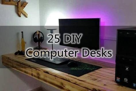 Gaming Desk Diy How To Build, Diy Computer Desk Gaming, Homemade Gaming Desk, Diy Gaming Desk Ideas, Floating Gaming Desk, Diy Gamer Desk, Gaming Desk Build, Diy Gaming Desk, Gaming Desk Diy