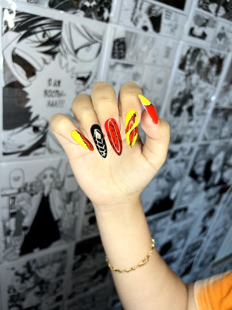 Todoroki Nails, My Hero Academia Nails, Academia Nails, Anime Nail, Keigo Takami, Anime Nails, Beauty Ideas, Boku No Hero, Hawks