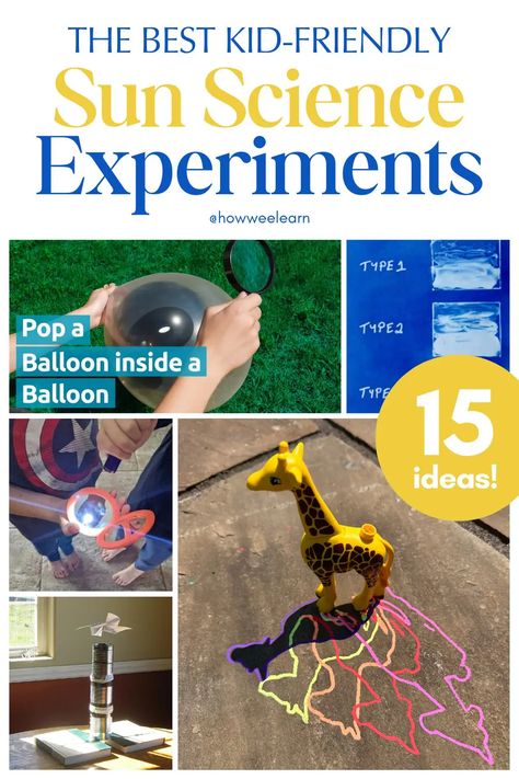 Sun Science Experiments for Kids | 15 Fun Ideas! - How Wee Learn Science Experiments For Grade 1, Sun Science Experiments, Easy Stem Activities For Kids, Easy Stem Activities, Sun Science, Shadow Activities, Stem Activities For Kids, Homeschool Nature, Toddler Speech