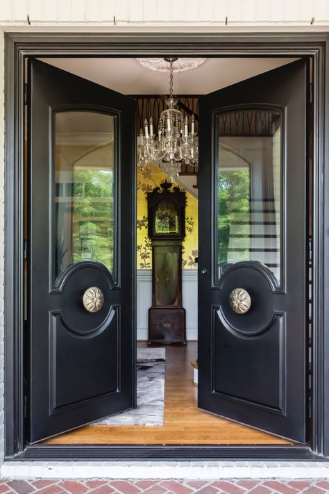 Art Deco Front Door, Front Foor, Craftsman Doors, French Double Doors, Door Sweeps, Grand Entryway, Bronze Door, Farmhouse Doors, Modern Craftsman