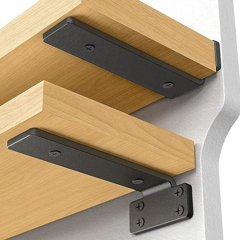 Amazon.com: VANCASTLE Shelf Bracket, Heavy Duty 6 Inch Brackets for Shelf, 6 Pack Floating Shelf Bracket for Shelves Support, Black Metal L Wall Shelf Brackets with 1/5 Inch Thick and Holds 160+lb : Tools & Home Improvement Shelf Support Ideas, Boutique Store Design, Mobile Home Upgrades, Linen Closet Design, Heavy Duty Floating Shelves, Floating Shelf Bracket, Metal Floating Shelves, Heavy Duty Shelf Brackets, Wall Shelf Brackets