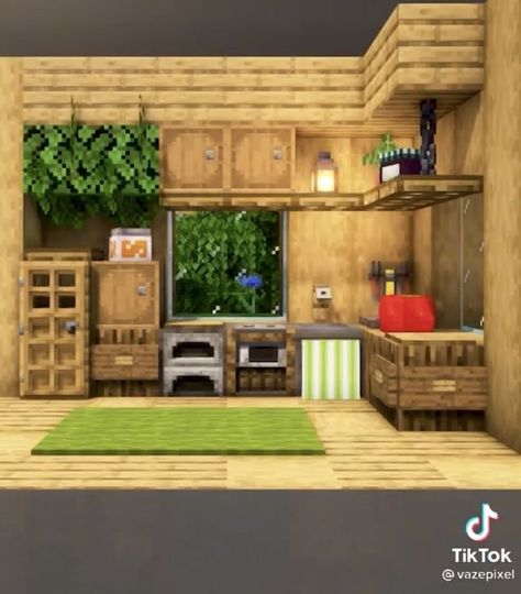 Minecraft Outdoor Decor, Interior Design Minecraft, Villa Minecraft, Minecraft House Decor, Minecraft House Interior, Minecraft Kitchens, Minecraft Welten, Case Minecraft, Minecraft Decoration