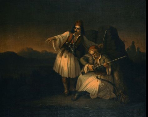 #arvanites #atvanite #arvanit #albania Greek Artwork, Greek Paintings, Albanian Culture, Hellenistic Period, Greece Photography, Moonlight Painting, Antique Painting, Greek Warrior, Greek History