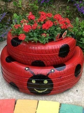 Tire Craft, Tire Garden, Tire Art, Tire Planters, Container Garden Design, Container Gardening Flowers, Old Tires, Used Tires, Garden Types