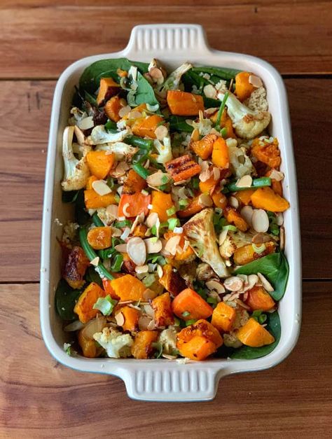 Roast Vegetable, Spinach and Couscous salad - VJ Cooks. Xmas Salads, Veggie Couscous, Vegetable Couscous Salad, Roasted Vegetable Couscous, Weetbix Slice, Colourful Salad, Roasted Veggie Salad, Vj Cooks, Couscous Salad Recipes