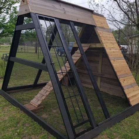 A Frame Coop, Diy A Frame Chicken Coop, A Frame Chicken Run, Diy Chicken Tractor, Free Chicken Coop Plans, A Frame Duck Coop, A Frame Chicken Tractor, Mobile Chicken Coop Diy Tractors, Welded Chicken Coop