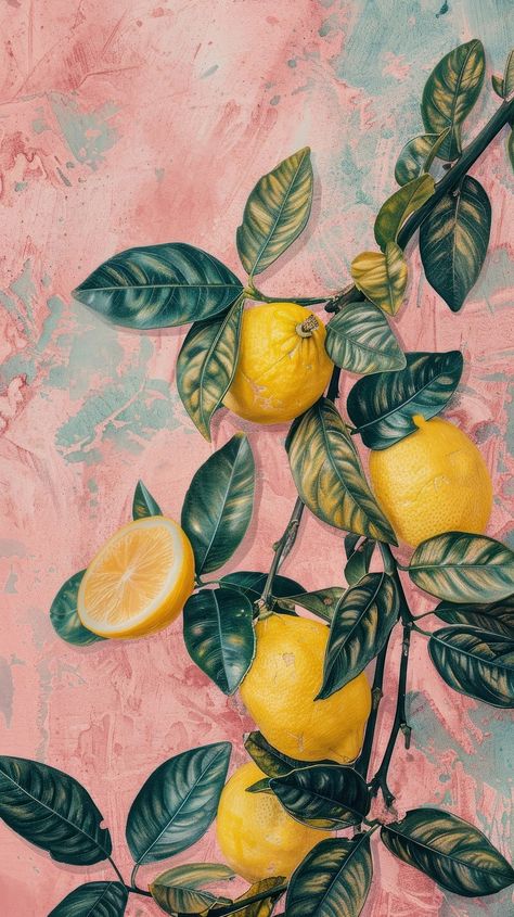 Painting Iphone Wallpaper, Iphone Wallpaper Food, Iphone Wallpaper Pastel, Iphone Wallpaper Orange, Lemon Wallpaper, Lemon Background, Blog Banner, Fruit Food, Food Painting