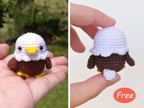 Bald Baby Eagle Amigurumi Free Crochet Pattern is a very fun and interesting project to DIY a bite-sized animal. It is easy and quick to make. Eagle Amigurumi, Eagle Crochet, Crochet Birds, Plush Pattern, Diy Crochet Projects, Amigurumi Free, Free Crochet Patterns, Crochet Toys Patterns, Crochet Baby Patterns