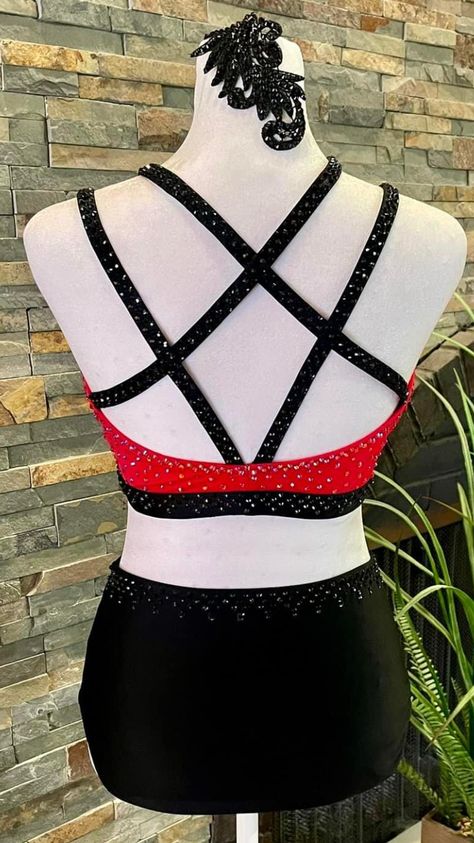 Black And Red Dance Costumes, Red Dance Costumes, Black Dance Costumes, Red Dance, Dance Comp, Gothic Romance, Pole Dance, Pole Dancing, Dance Outfits