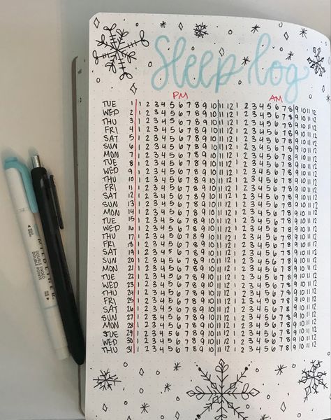 December Sleep Tracker, Sleep Log Bullet Journal, Bullet Journal Title Page, Bullet Journal Christmas, Bullet Journal Titles, Sleep Log, December Bullet Journal, January Bullet Journal, December Winter