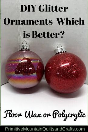 DIY Glitter Ornaments Which is Better? Floor Wax or Polycrylic | Diy Christmas Glitter Ornaments Glass Ball, How To Glitter Ornaments, Red Glitter Ornaments, Diy Glitter Christmas Ornaments, Red Christmas Ornaments Diy, Painting Clear Ornaments, Polycrylic Ornaments, How To Make Glitter Ornaments, Glitter Ornaments Diy Polycrylic