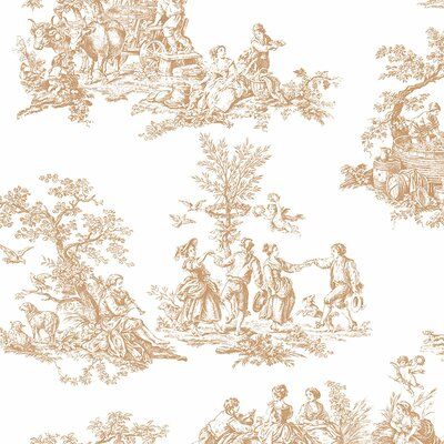 Tapete Gold, Toile Wallpaper, Victorian Bedroom, Vintage French Country, Wallpaper For Sale, French Colonial, W Wallpaper, Vinyl Rolls, Romantic Scenes