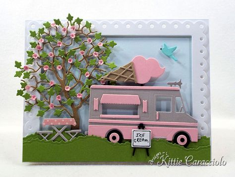 FS628, Ice Cream Truck by kittie747 - at Splitcoaststampers Elizabeth Craft Designs Food Truck, Truck Cards, 2024 Bujo, Valentine Truck, Camping Cards, Truck Theme, My Scene, Flower Truck, Ice Cream Van